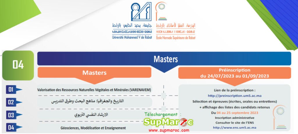 Ens Rabat Concours Master Supmaroc