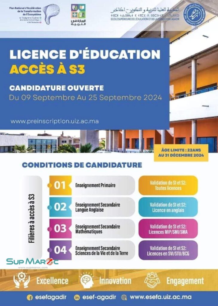 Esef Agadir Licence Education S Eme A Supmaroc