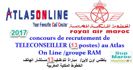 Atlas On Line concours 13 TELECONSEILLER 2017  Supmaroc