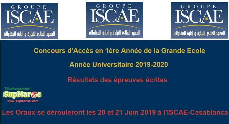 Resultats Ecrit Concours Iscae Bac 2 19 Supmaroc