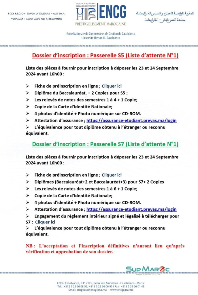 R Sultats Encg Casa S Et S Et Ann E Supmaroc